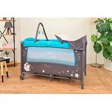Cangaroo Sleepy Turquoise ორ დონიანი საწოლ-მანეჟი