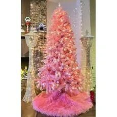 Pink Christmas Tree  210 CM With Lights - ვარდისფერი ნაძვის ხე განათებით