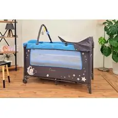 Cangaroo Sleepy Blue ორ დონიანი საწოლ-მანეჟი
