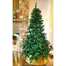 Christmas Tree 180 CM With Pine Cones And Berries - საახალწლო ნაძვის ხე გირჩით და კენკრით
