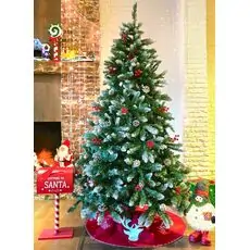 Christmas Tree 180 CM With Snow-Covered Branches, Pine Cones And Berries - ნაძვის ხე დათოვლილი ბოლოებით, გირჩით და კენკრით