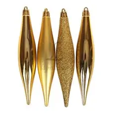 Gold Icicle Christmas Hanging Decoration - ნაძვის ხის სათამაშო