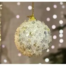 Glittered Christmas Ball Hanging Decoration - ნაძვის ხის სათამაშო