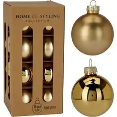 Glass Gold 6CM Christmas Ball Hanging Decoration - ნაძვის ხის სათამაშო