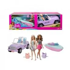 Barbie Dolls and Vehicles GXD66 - სათამაშო ბარბის ნაკრები აქსესუარებით