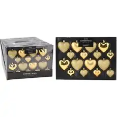 Gold Heart Christmas Hanging Decoration - ნაძვის ხის სათამაშო