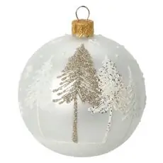White Snowy Christmas Ball Hanging Decoration - ნაძვის ხის სათამაშო