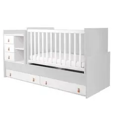 Kikkaboo Baby Cot Lorena Grey - ხის საწოლი