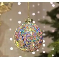 Colorful Glass Ball Hanging Decoration - ნაძვის ხის სათამაშო