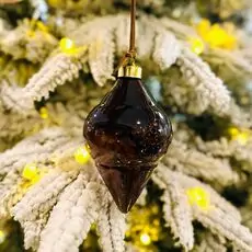 Brown Glass Hanging Decoration - ნაძვის ხის სათამაშო