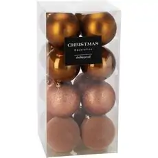 Brown Christmas Ball Hanging Decoration - ნაძვის ხის სათამაშო