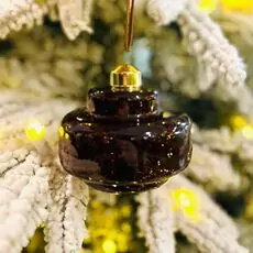 Brown Glass Hanging Decoration - ნაძვის ხის სათამაშო