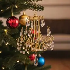Gold Metal Chandelier Hanging Decoration - ნაძვის ხის სათამაშო