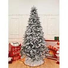 Global Snow-Covered Christmas Tree PVC+PE 230 CM დათოვლილი ნაძვის ხე შერეული სილიკონის წიწვებით