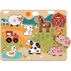 Tooky Toy Hi Pando Farm Animals Puzzle Set - ხის  განსავითარებელი სათამაშო
