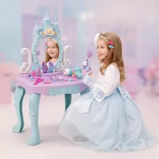Princess Dressing Table Blue Set With Chair - საბავშვო ტრილიაჟი სკამით