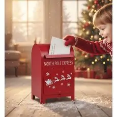 Metal Mail Box With Christmas Design - საახალწლო წერილების ყუთი