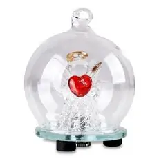 Angel In Glass Ball With Light Hanging Decoration - ნაძვის ხის სათამაშო განათებით