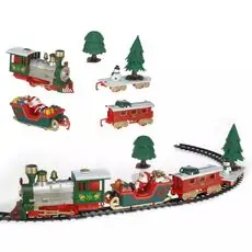 Christmas Train Set 22 Pcs With Sound And Light - საახალწლო მატარებელი განათებით და ხმით