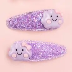 Bubbles Two Hair Clips Purple Cloud - საბავშვო თმის აქსესუარი