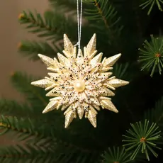 Fancy Gold And Silver Snowflake Hanging Decoration - ნაძვის ხის სათამაშო