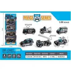 Police Series Diecast Car Set - სათამაშო მექანიკური მანქანები