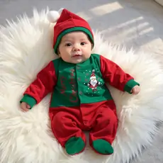 Merry Christmas Little Santa Romper - საბავშვო საახალწლო რომპერი