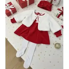 Cute Christmas Dress With A Fluffy Jacket - საბავშვო საახალწლო კაბა ფუმფულა ჟაკეტით