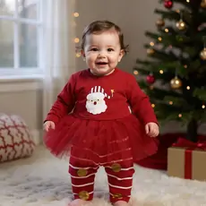 Funny Christmas Dress With Leggings - საბავშვო საახალწლო ორეული