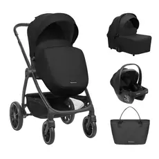 KikkaBoo Modena 4in1 With Carrycot Black საბავშვო ეტლის კომპლექტი