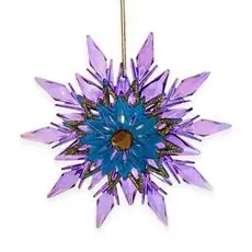 Glazed Snowflake Purple Hanging Decoration - ნაძვის ხის სათამაშო