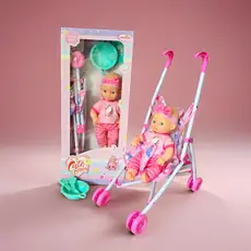 Baby Doll With Stroller And Accessories - სათამაშო თოჯინა ეტლით და აქსესუარებით