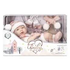 Newborn Baby Doll With Scarf & Gloves - სათამაშო ახალშობილი თოჯინა აქსესუარებით