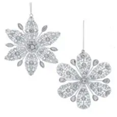 Metal Snowflake White Hanging Decoration - ნაძვის ხის სათამაშო