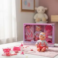 Cute Baby doll with Potty And Accessories - საბავშვო სათამაშო თოჯინა ღამის ქოთნით და აქსესუარებით