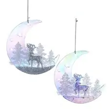 Moon With Deer Ornaments Hanging Decoration - ნაძვის ხის სათამაშო