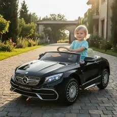 Mercedes S650 Maybach Licensed Painted Black - ელექტრო მანქანა კაუჩუკის საბურავებით