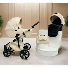 Adamex Nola Natura 3 in 1 Stroller Vanilla - საბავშვო ეტლის კომპლექტი