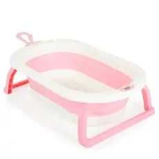 Cangaroo Foldable bathtub with digital thermometer Terra pink - ჩვილის დასაკეცი აბაზანა