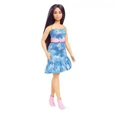 Barbie Doll Fashionista in Denim Butterfly Dress With Pink Belt - ბარბის თოჯინა