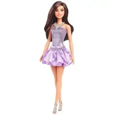 Barbie Doll Fashionista in Sequined Purple Dress And Silvery Accessories  - ბარბის თოჯინა