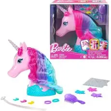 Barbie HMD83 Colorful Unicorn Hair Styling Head - სათამაშო უნიქორნი აქსესუარებით