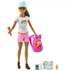 Barbie Doll With Puppy Self-Care Hiking Day ბარბის თოჯინა აქსესუარებით