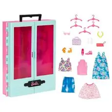 Barbie Closet Playset With 3 Outfits ბარბის ტანსაცმლის კარადა