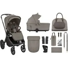 KikkaBoo Goya Platinum Mocca 3 in1 - საბავშვო ეტლის კომპლექტი