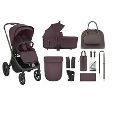 KikkaBoo Goya Platinum Merlot 3 in1 - საბავშვო ეტლის კომპლექტი