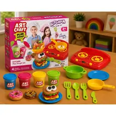 Dede 03332 ART CRAFT KITCHEN DOUGH SET 12 PCS 224 GR საბავშვო პლასტელინის ნაკრები