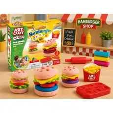 Dede 03573 ART CRAFT HAMBURGER PLAY DOUGH SET 150 GR საბავშვო პლასტელინების ნაკრები