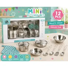 Moni Toys Stainless kitchen set 12pcs A8 - სამზარეულოს ნაკრები