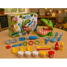 Dede ARTCRAFT DINO DENTIST PLAY DOUGH SET საბავშვო პლასტელინების ნაკრები 03677